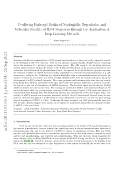 Predicting Hydroxyl Mediated Nucleophilic Degradation and Molecular
  Stability of RNA Sequences through the Application of Deep Learning Methods