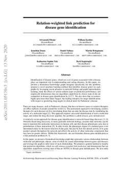 Relation-weighted Link Prediction for Disease Gene Identification