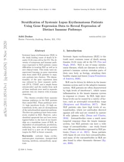 Stratification of Systemic Lupus Erythematosus Patients Using Gene
  Expression Data to Reveal Expression of Distinct Immune Pathways