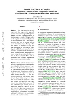 UmBERTo-MTSA @ AcCompl-It: Improving Complexity and Acceptability
  Prediction with Multi-task Learning on Self-Supervised Annotations