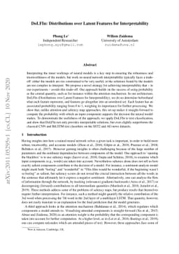 DoLFIn: Distributions over Latent Features for Interpretability