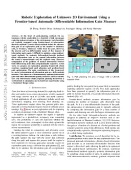 Robotic Exploration of Unknown 2D Environment Using a Frontier-based
  Automatic-Differentiable Information Gain Measure