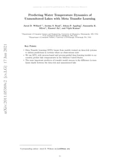 Predicting Water Temperature Dynamics of Unmonitored Lakes with Meta
  Transfer Learning