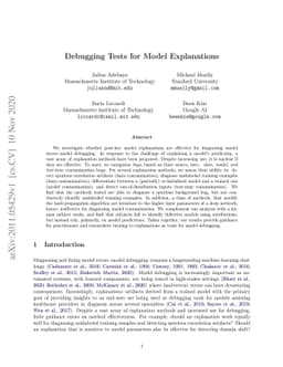 Debugging Tests for Model Explanations