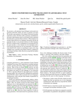 From Unsupervised Machine Translation To Adversarial Text Generation