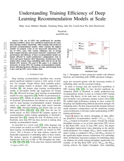 Understanding Training Efficiency of Deep Learning Recommendation Models
  at Scale