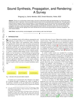 Sound Synthesis, Propagation, and Rendering: A Survey