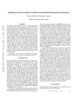 Surrogate Source Model Learning for Determined Source Separation