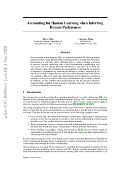 Accounting for Human Learning when Inferring Human Preferences