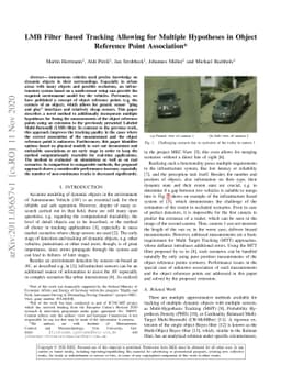 LMB Filter Based Tracking Allowing for Multiple Hypotheses in Object
  Reference Point Association*