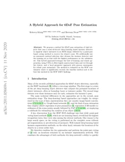 A Hybrid Approach for 6DoF Pose Estimation