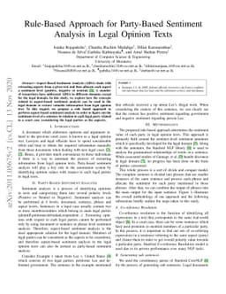 Rule-Based Approach for Party-Based Sentiment Analysis in Legal Opinion
  Texts