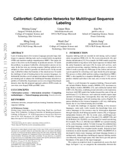 CalibreNet: Calibration Networks for Multilingual Sequence Labeling