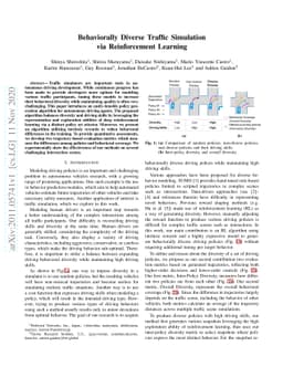 Behaviorally Diverse Traffic Simulation via Reinforcement Learning