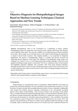 Objective Diagnosis for Histopathological Images Based on Machine
  Learning Techniques: Classical Approaches and New Trends