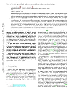 Using machine-learning modelling to understand macroscopic dynamics in a
  system of coupled maps