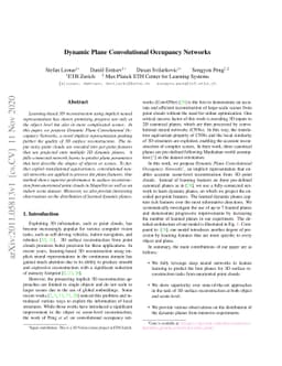 Dynamic Plane Convolutional Occupancy Networks