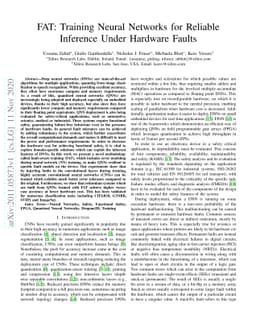 FAT: Training Neural Networks for Reliable Inference Under Hardware
  Faults
