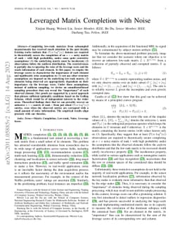 Leveraged Matrix Completion with Noise