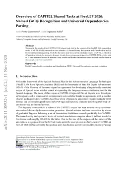 Overview of CAPITEL Shared Tasks at IberLEF 2020: Named Entity
  Recognition and Universal Dependencies Parsing