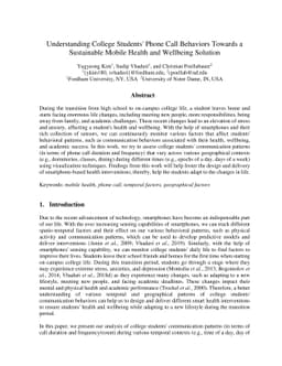 Understanding College Students' Phone Call Behaviors Towards a
  Sustainable Mobile Health and Wellbeing Solution