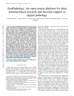 FastPathology: An open-source platform for deep learning-based research
  and decision support in digital pathology