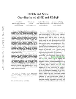 Sketch and Scale: Geo-distributed tSNE and UMAP