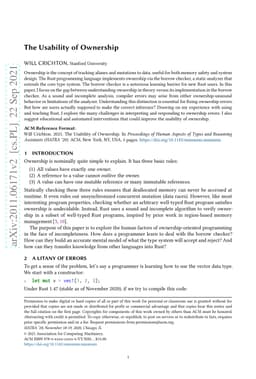 The Usability of Ownership