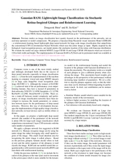 Gaussian RAM: Lightweight Image Classification via Stochastic
  Retina-Inspired Glimpse and Reinforcement Learning
