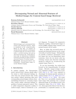 Decomposing Normal and Abnormal Features of Medical Images for
  Content-based Image Retrieval
