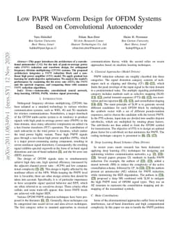 Low PAPR waveform design for OFDM SYSTEM based on Convolutional
  Auto-Encoder