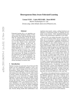 Heterogeneous Data-Aware Federated Learning