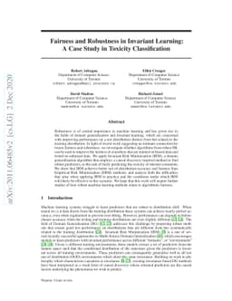Fairness and Robustness in Invariant Learning: A Case Study in Toxicity
  Classification