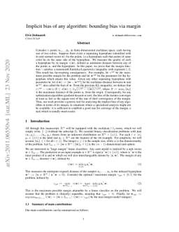 Implicit bias of any algorithm: bounding bias via margin