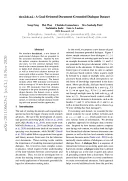 doc2dial: A Goal-Oriented Document-Grounded Dialogue Dataset