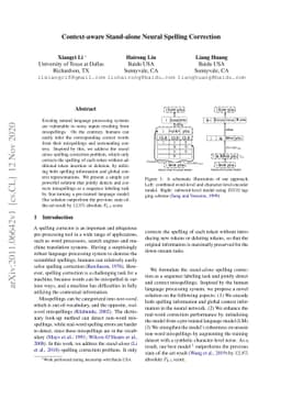 Context-aware Stand-alone Neural Spelling Correction