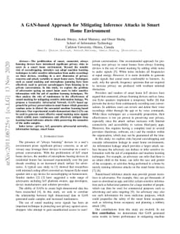 A GAN-based Approach for Mitigating Inference Attacks in Smart Home
  Environment