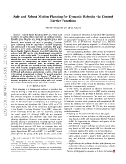 Safe and Robust Motion Planning for Dynamic Robotics via Control Barrier
  Functions