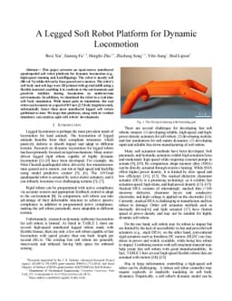 A Legged Soft Robot Platform for Dynamic Locomotion