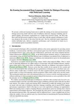 Re-framing Incremental Deep Language Models for Dialogue Processing with
  Multi-task Learning