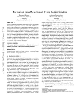 Formation-based Selection of Drone Swarm Services