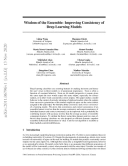 Wisdom of the Ensemble: Improving Consistency of Deep Learning Models