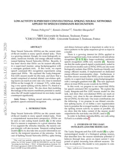 Low-activity supervised convolutional spiking neural networks applied to
  speech commands recognition
