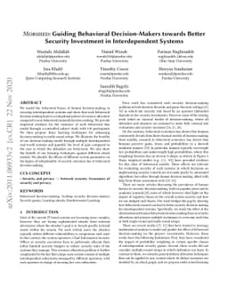 Morshed: Guiding Behavioral Decision-Makers towards Better Security
  Investment in Interdependent Systems