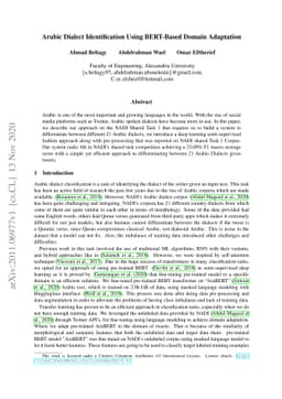 Arabic Dialect Identification Using BERT-Based Domain Adaptation