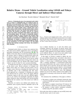 Relative Drone-Ground Vehicle Localization using LiDAR and Fisheye
  Cameras through Direct and Indirect Observations