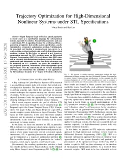 Trajectory Optimization for High-Dimensional Nonlinear Systems under STL
  Specifications