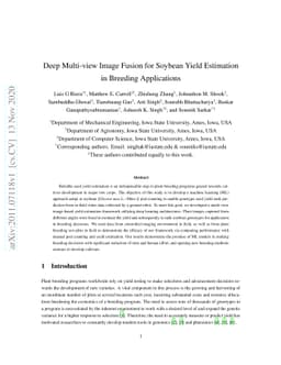 Deep Multi-view Image Fusion for Soybean Yield Estimation in Breeding
  Applications Deep Multi-view Image Fusion for Soybean Yield Estimation in
  Breeding Applications