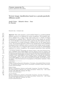Texture image classification based on a pseudo-parabolic diffusion model