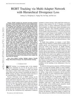 RGBT Tracking via Multi-Adapter Network with Hierarchical Divergence
  Loss